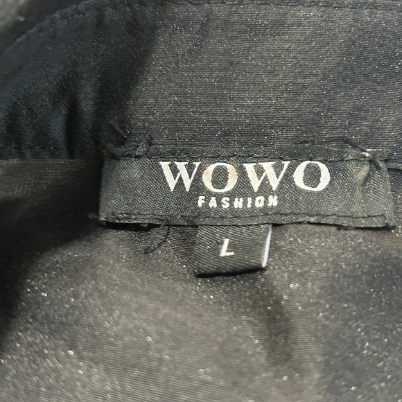 Black Sheer Ruffle Blouse Bishop Sleeve Button Up Elegant Party Top - Picture 7 of 7